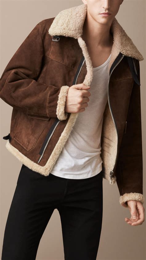 burberry air force leather blouson in brown|Burberry clothing for men.